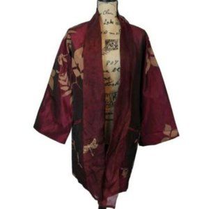 Vtg Susan Unger Hand-Painted Silk Kimono Jacket